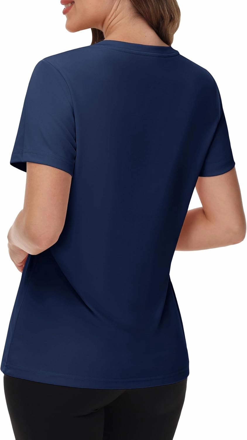 Women's Short Sleeve Shirts Workout Tops UPF 50  Sun Protectioin Quick Dry V Neck T Shirts Athletic