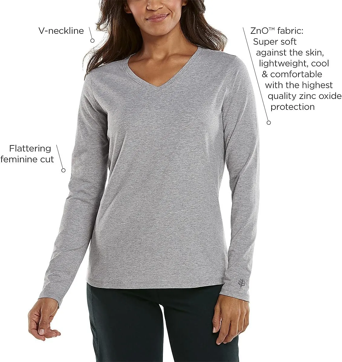 Women's Morada Everyday Long Sleeve V-Neck T-Shirt UPF 50 