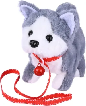 WorWoder Plush Husky Dog Toy Puppy Electronic Interactive Pet - Walking, Barking, Tail Wagging, Stretching Companion Animal for Kids