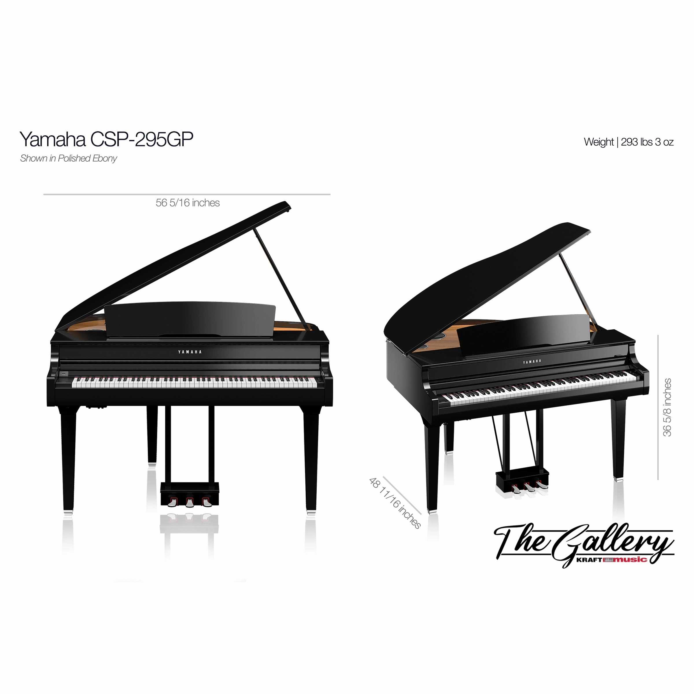 Yamaha Clavinova CSP-295GP Digital Grand Piano - Polished White