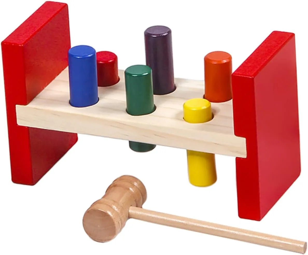 Yardwe 1 Set Wooden Pounding for Interactive Hammer for Early Education and Hand Skill Development Fun Percussion Plaything