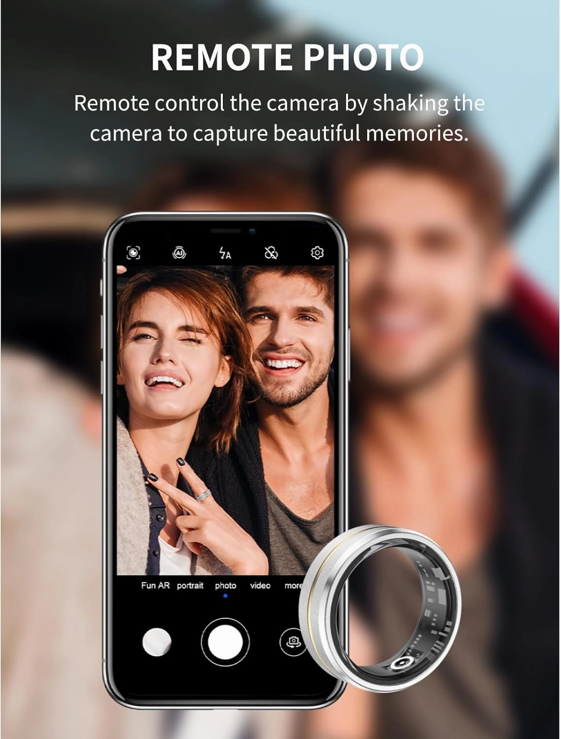 Yoidesu Smart Ring Health Tracker, Fitness Heart Rate Tracker Smart Ring, IP68 Water Resistant App Control Bluetooth Fitness Tracker Rings Compatible with iOS Android