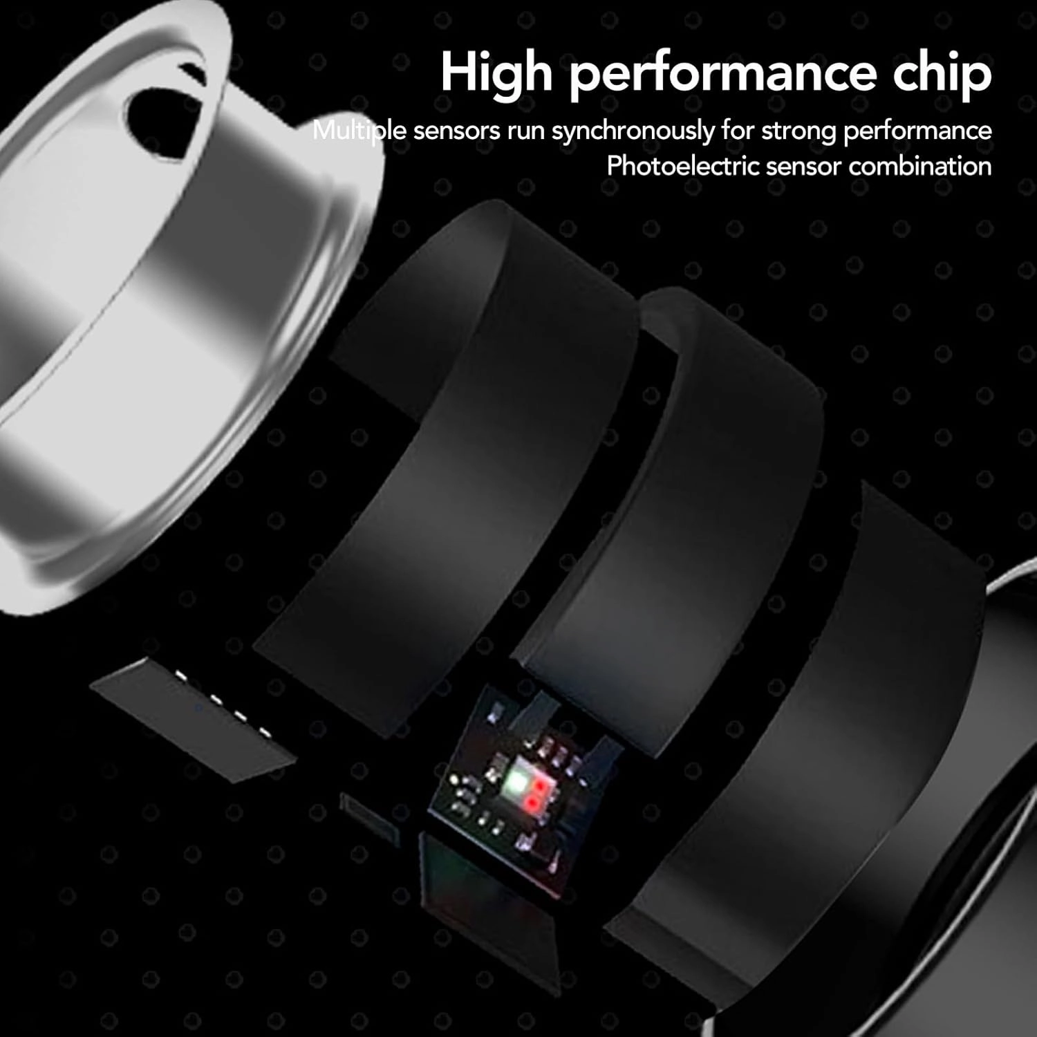 Yoidesu Smart Ring Health Tracker, Fitness Heart Rate Tracker Smart Ring, IP68 Water Resistant App Control Bluetooth Fitness Tracker Rings Compatible with iOS Android