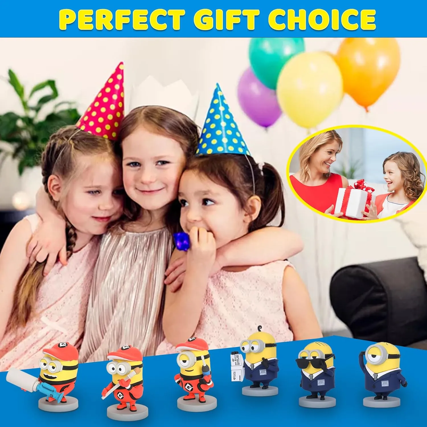 YOLOPARK Despicable Me 4 Toys,Collectible Minions Agent Assortment Set Action Figures,3 Inch Minion Home Decorations/Model Kits, Holiday Birthday Gifts for Ages 3 and Up