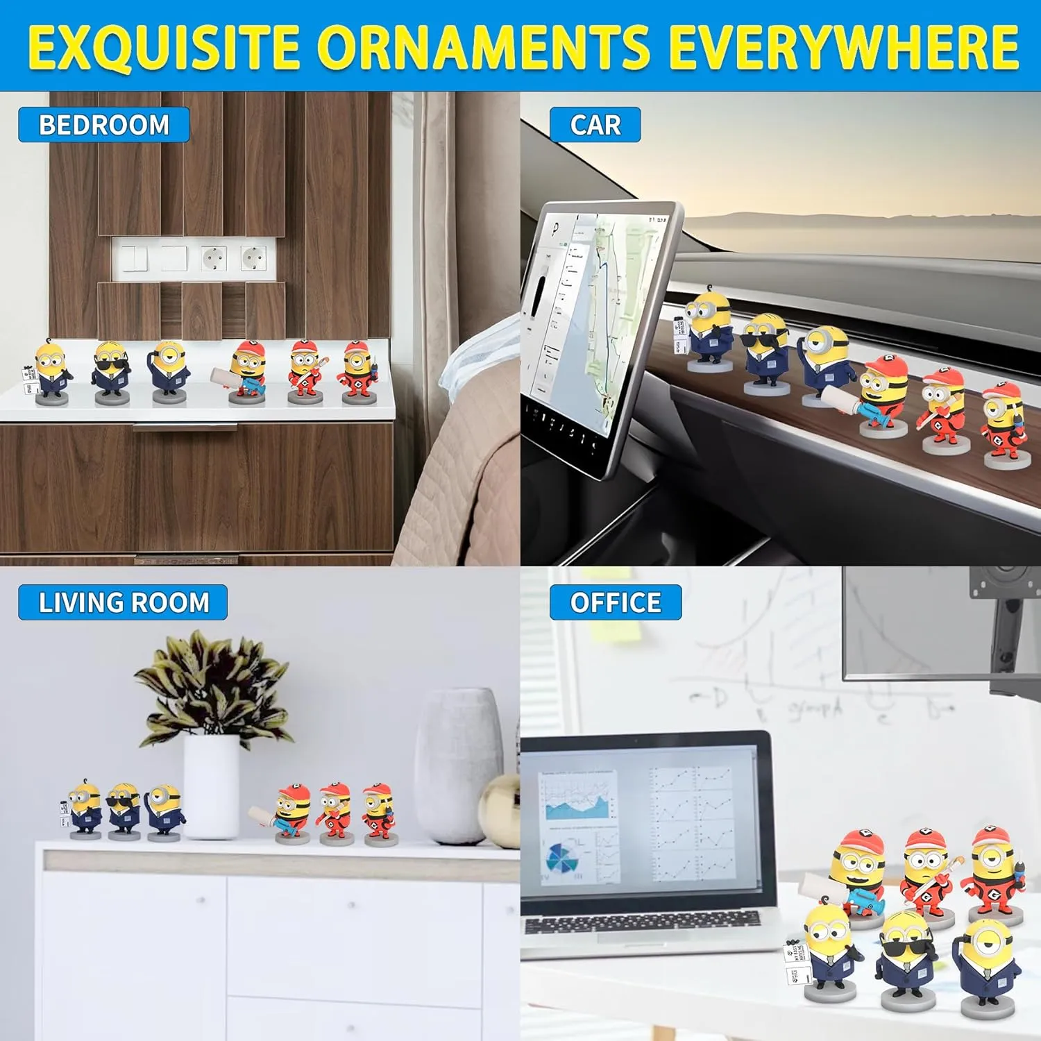 YOLOPARK Despicable Me 4 Toys,Collectible Minions Agent Assortment Set Action Figures,3 Inch Minion Home Decorations/Model Kits, Holiday Birthday Gifts for Ages 3 and Up