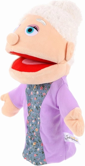 Zerodeko Grandmother Hand Puppet, Family Member Figure Puppets with Movable Mouth, Plush Hand Puppet Pretend Play Toys Storytelling Props Early Educational Toy for Girls Boys